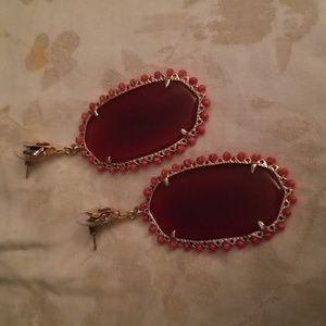 Kendra Scott carnelian post earrings with surrounding beads